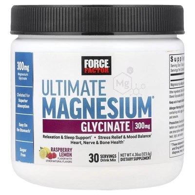 Ultimate Magnesium Glycinate Drink Mix, Framboesa Limão, 4,36 oz (123,6 g) - Imagem 1 de 2