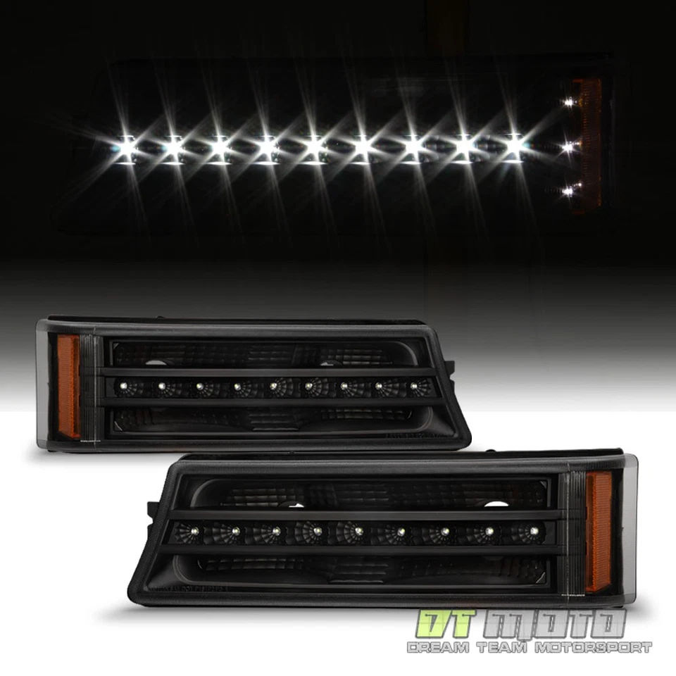 All Black 2003-2006 Chevy Silverado 1500 SMD LED DRL Bumper Lights Parking Lamps - Image 1 of 1