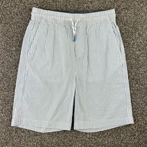 Vineyard Vines Shorts Boys 16 White Blue Striped Seersucker Preppy Performance - Picture 1 of 13