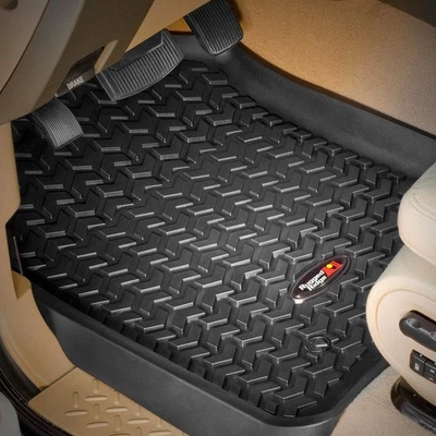 For Jeep Wrangler 97-06 All Terrain 1st & 2nd Row Black Floor Liner Set - Image 1 of 4
