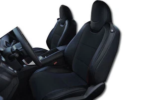 CHEVY CAMARO 2010-2015 BLACK LEATHER-LIKE CUSTOM FIT FRONT SEAT COVER - Picture 1 of 1