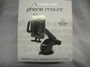 Modern Tech Universal Phone Mount - Windshield, Dash, Vent, CD Player, Stick On - Picture 1 of 6