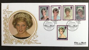 GB Benham 1998 Diana Set on First Day Cover - Mail on Sunday London W8 S/H/S - Picture 1 of 1