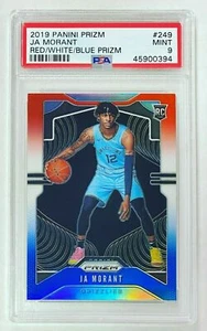 2019-20 Panini Prizm Ja Morant Red White Blue PSA 9 Rookie Card RC Grizzlies 249 - Picture 1 of 2