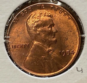 1954 Lincoln 1¢ rot Stempelglanz 4 - Bild 1 von 2