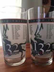 Kentucky Derby 2006 132th Mint Julep Beverage Drinking Glass Winner Barbaro Pair - Picture 1 of 7
