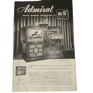 Vintage 1949 Admiral Magic Mirror Television Ad Advertisement - Picture 1 of 4