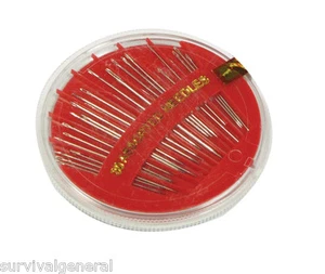 30pc Assorted Sewing Needles Nickel Plated Repair 55mm to 1mm Survival Hobby Kit - Bild 1 von 1