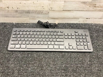Used Dell Slim Wired USB Keyboard Black KB-113P  - Image 1 of 4