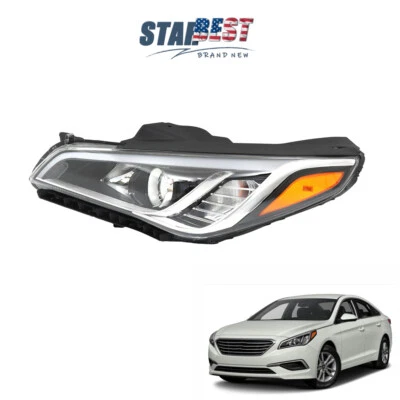 Single Headlight For Hyundai Sonata 2015-2017 Left/Driver Side Headlamp Halogen - Image 1 of 4