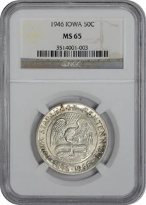 1946 Iowa Commemorative Silver Half MS65 NGC - Picture 1 of 2