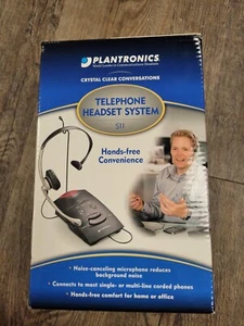 Plantronics S11 Telephone Over The Head Headset System Black Hands-Free Phone - Afbeelding 1 van 6