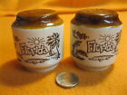 Vintage Tan Short Column Florida Salt And Pepper Shakers Ceramic           30