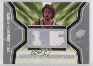 2007-08 SPx Winning Materials Jersey Stats Pau Gasol #WMJ-PG HOF