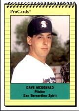 1991 San Bernardino Spirit ProCards #1985 Dave McDonald Salem Massachusetts Card