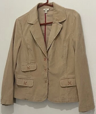 Chaqueta de Pana Jill Para Mujer Pequeña Talla Mediana 3 Botones a Presión Beige Usada Foto 1 de 4