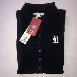 Detroit Tigers Cutter And Buck Ladies Women’s Polo Medium NWT New Navy - Picture 1 of 6