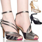 Tango Latin Ballroom Dance Salsa Stilettos Shoes Peep Toe High Heel Strap Sandal