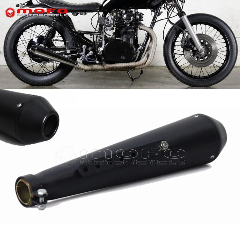 Tubo silenciador de escape de 18 pulgadas para Café Racer Honda CGL125 Yamaha SR400 Suzuki TU250X Foto 1 de 4
