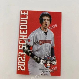 2023 Hickory Crawdads Bolsillo Horario Evan Carter Texas Rangers Béisbol Menor - Imagen 1 de 2