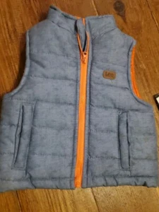 lee puffy vest boys size 12 Months  blue two packets  - Picture 1 of 4