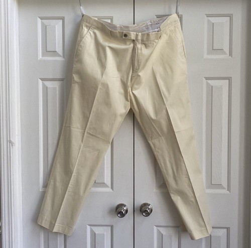 OFF WHITE Pantaloni abiti nuovi con etichette da uomo paisley e grigio bianco sporco avorio ecru taglia 44 32 L slim fit