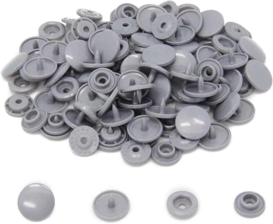 200 Sets T5 Resin Plastic Press Stud Snap Button Popper Fastener Diapers Clothes - Image 1 of 4