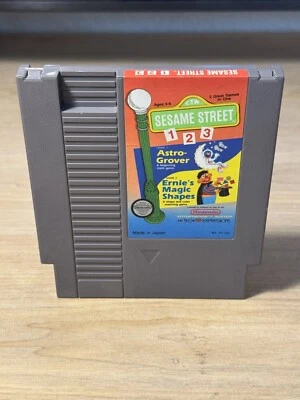 Sesame Street 123 Nintendo NES Game - Astro Grover, Ernie's Magic Shapes TESTED - Image 1 of 4