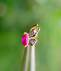 1Ct Marquise Lab Created Ruby Butterfly Screw On Nose Pin 14K Yellow Gold Plated