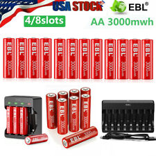 EBL 3000mWh 1.5V AA Rechargeable Li-ion Batteries Double A Lithium Batteries Lot