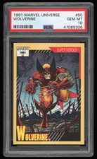 1991 Marvel Universe #50 WOLVERINE PSA 10 GEM MINT MCU Impel Super Heroes Card