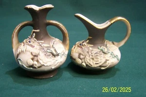 JAPANESE MORIAGE DRAGONWARE MINI PITCHER AND BUD VASE EUC - Picture 1 of 4