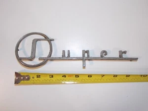Vtg 1955 56 Buick Super Car Vehicle Quarter Panel Emblem Script 1167054 - Picture 1 of 5