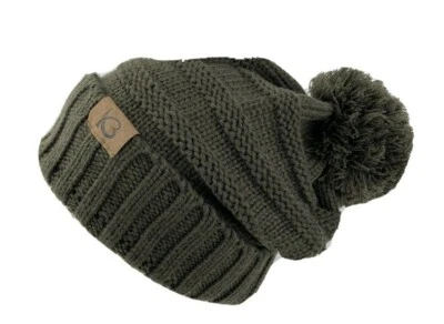 Invierno Mujeres Grueso Cable Tejido Slouch Pom Gorro Gran Tamaño Colgante Sombrero Gorro  Foto 1 de 4