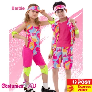 Kids Boys Roller Skating Barbie Costume Child Girls Ken 80s Rollerskate Cosplay - Picture 1 of 11