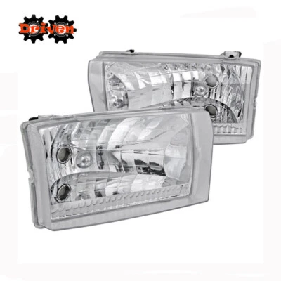 Хромированный корпус фар с хрустальными линзами для 99–04 Ford F250 F350 Super Duty Excursion - Изображение 1 из 3