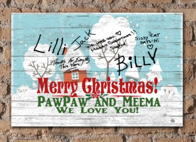 Personalized Signable Christmas Wall Art For Grandparents Custom Family Gift - Image 1 of 4
