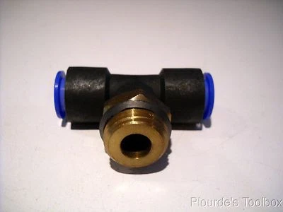 New SMC One-Touch Fitting Male Branch Tee, 12mm by 1/2" Uni-Thread, KQT12-U04 - Image 1 of 3