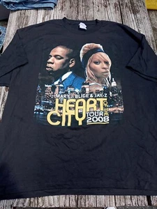 Jay- Z & Mary J. Blige Heart Of The City Tour T- Shirt Black XXL 2008 Delta Pro - Picture 1 of 5