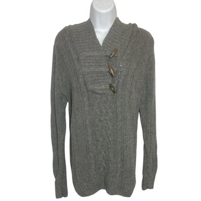 Natural Reflections Mujer Pequeño Suéter Pescador Grueso Cable Tejido Preppy Exterior Foto 1 de 4