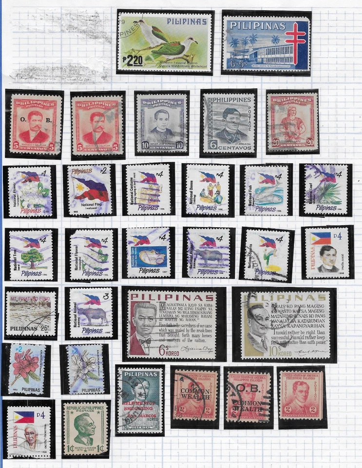 31 estampillas de Filipinas de álbum antiguo de calidad Foto 1 de 1