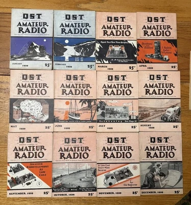 QST Amateur Radio Magazine 1929 Complete Year Set EF Johnson Company Archive - Image 1 of 4