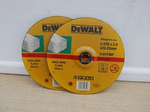 2 X DeWALT DT42670 9" 230mm x 3mm x inox stone cutting angle grinder discs - Picture 1 of 1