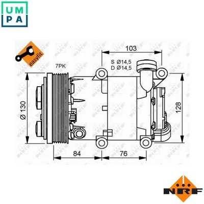 COMPRESSOR AIR CONDITIONING 32410 FOR FORD TRANSIT/Van/Platform/Chassis/Bus 2.4L - Image 1 of 4