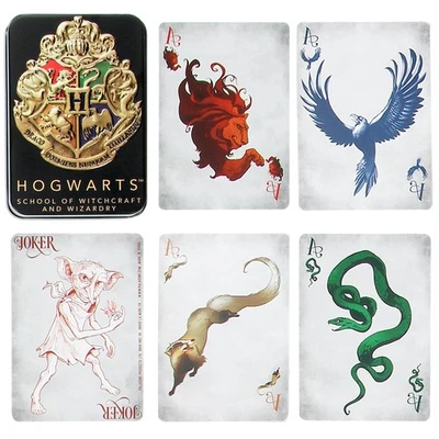 Paladone Hogwarts Playing Cards in a Tin Black, Harry Potter Game & Activity, 54 Foto 1 de 4