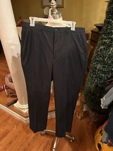 NWT Perry Ellis Classic Fit Black  Pin Stripe Pants Men’s Sz 33/30 MSRP $69.50 - Picture 1 of 5