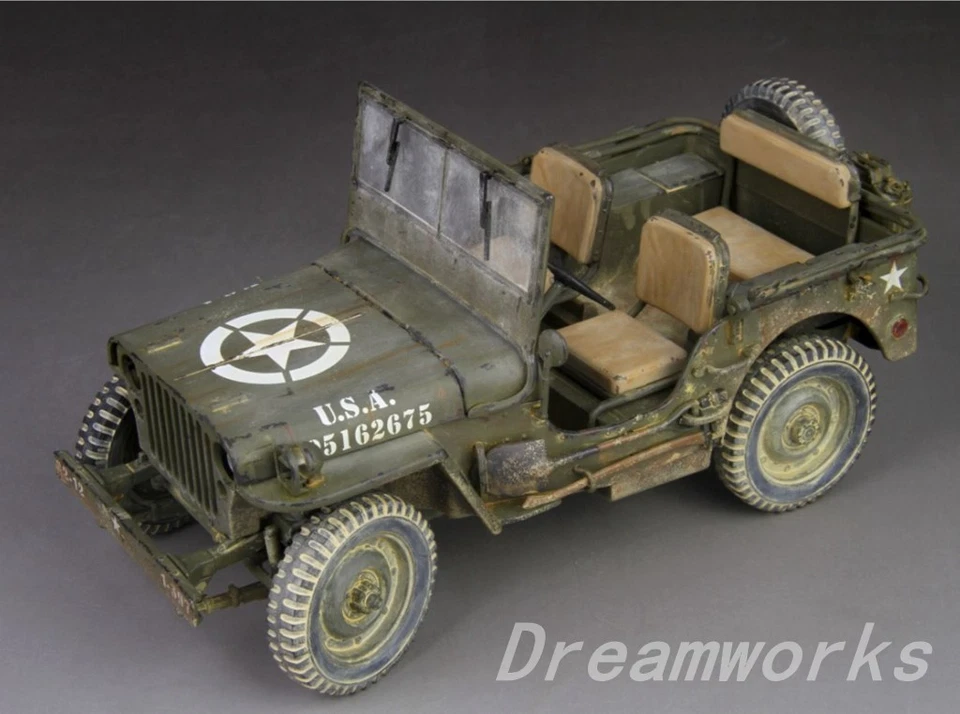 Award Winner Re-Built Re-Paint Large 1/18 Diecast US Army Jeep Willys MB 1/4T - Imagem 1 de 4