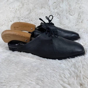 Free People Mackenzie Square Toe Pantoletten Halbschuhe schwarz Leder Gr. 39 US 8,5 - Bild 1 von 9
