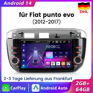 DAB+ 64GB Carplay Android14 Autoradio Für Fiat Grande Punto EVO Linea 12-15 Navi - Bild 1 von 17