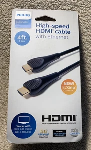 Cable HDMI de alta velocidad Philips con Ethernet 4 pies 1,2 m EZGrip 4K UHD SWV3092H/27 - Imagen 1 de 2